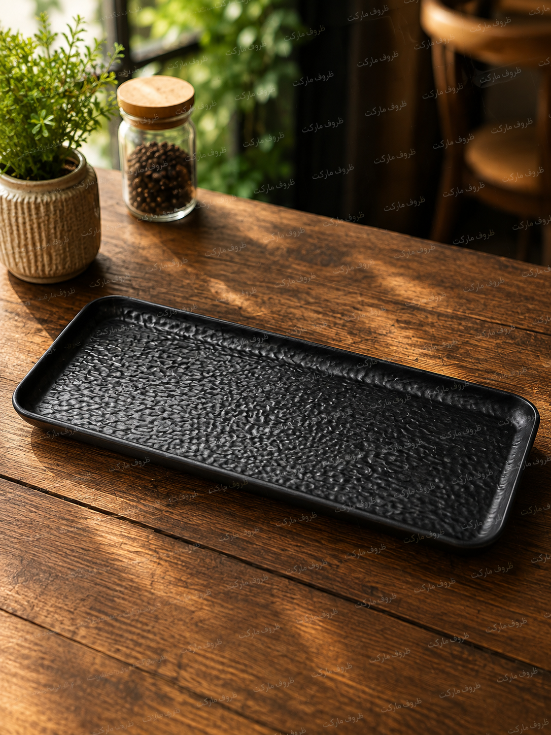 رولت‌خوری ملامین مشکی چروک کد D4015