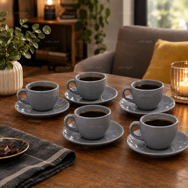 سرویس چایخوری ۱۲ پارچه طوسی